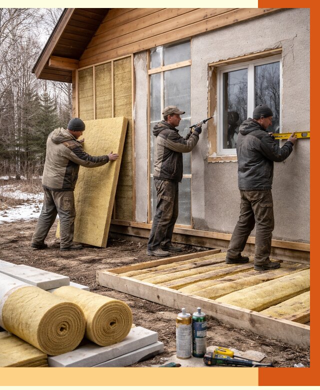 Утепление дачного дома в Фрязино от 4933 руб/м2 — недорого | ТепломастерФрз