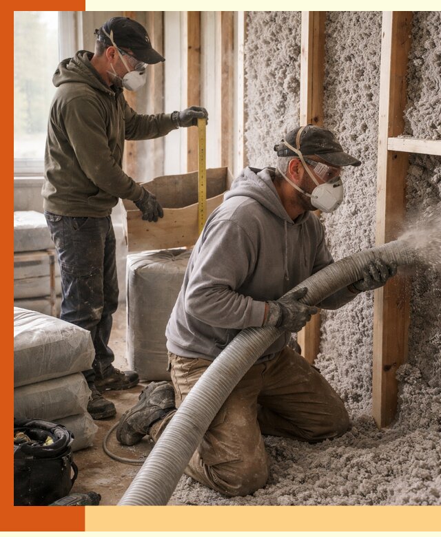 Утепление таунхауса эковатой в Фрязино для максимально теплых стен