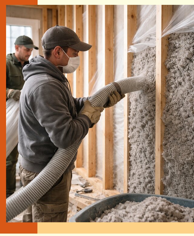 Утепление каркасного дома эковатой в Фрязино — качественно и надолго