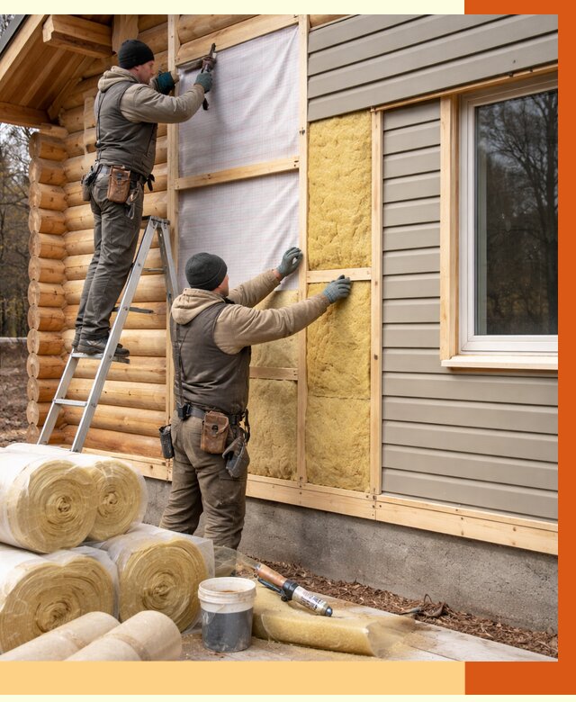 Утепление деревянного дома в Фрязино от 6439 руб./м2 — заказать работы | ТепломастерФрз