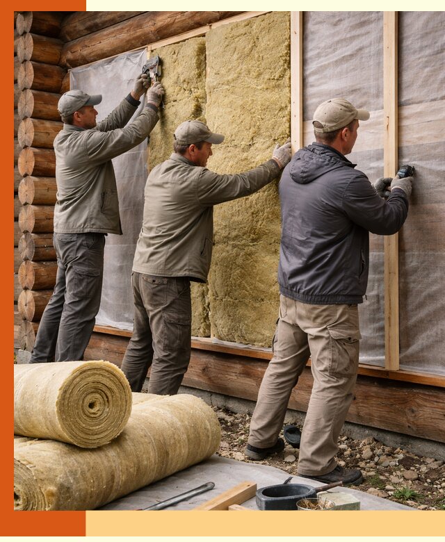 Утепление деревянного дома в Фрязино эффективными технологиями