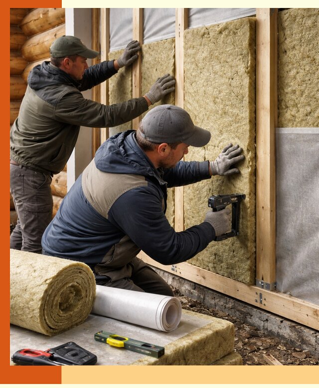 Утепление бревенчатого дома под ключ в Фрязино