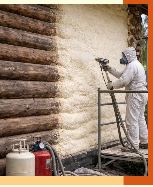 Утепление бревенчатого дома ППУ в Фрязино под ключ от 6491 руб. | ТепломастерФрз