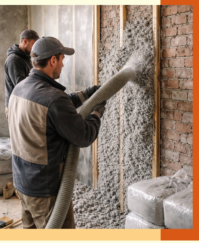 Утепление кирпичного дома эковатой в Фрязино от 2440 руб./м² | ТепломастерФрз