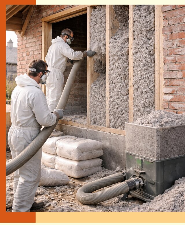 Утепление кирпичного дома эковатой в Фрязино