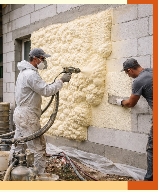 Утепление дома из газобетона ППУ в Фрязино от 4985 руб./м² под ключ | ТепломастерФрз