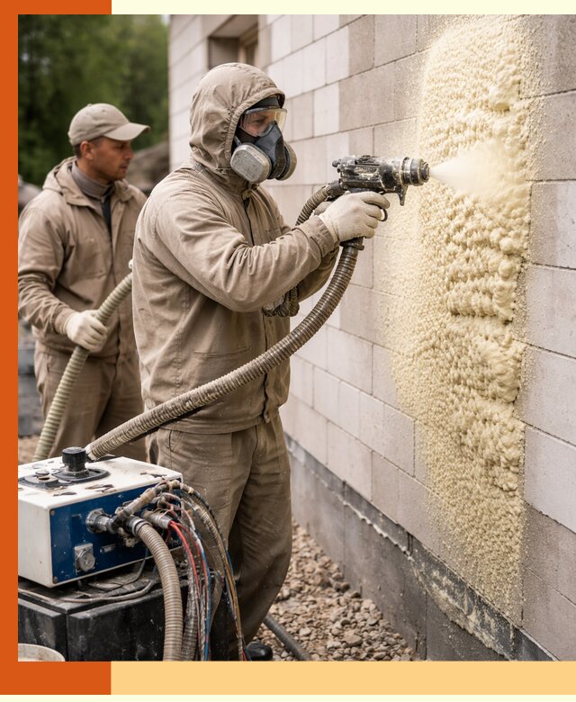 Утепление дома из газобетона ППУ в Фрязино — надежная теплоизоляция