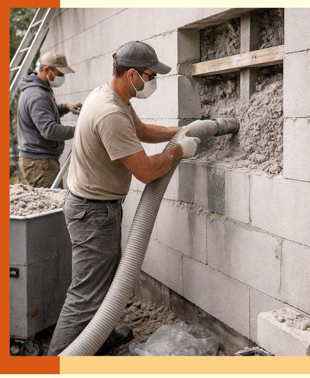 Утепление дома из газобетона эковатой в Фрязино