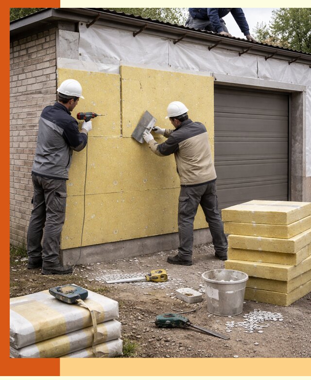 Утепление гаража снаружи в Фрязино качественно и надёжно