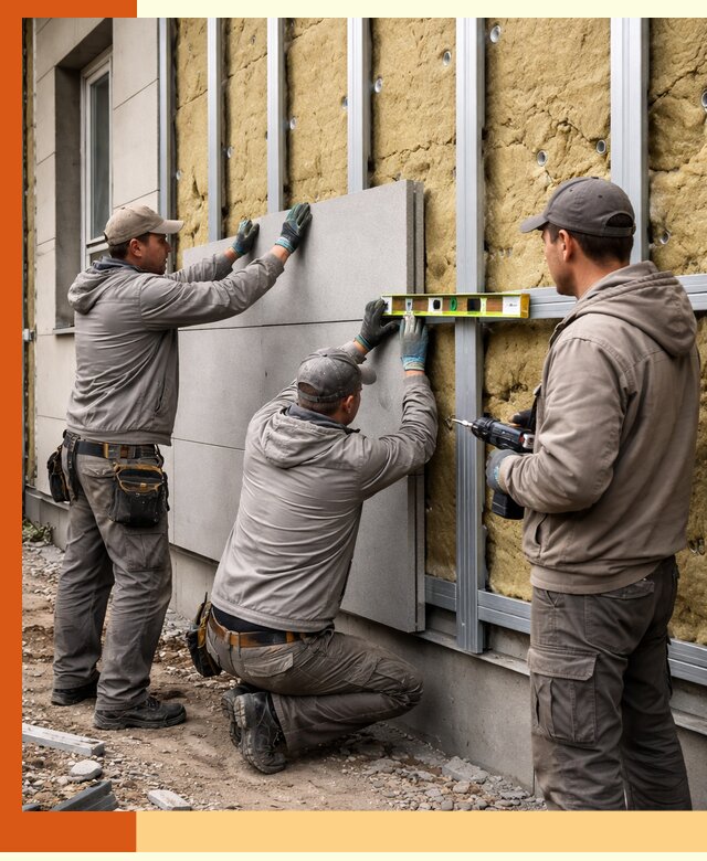 Утепление вентилируемого фасада под ключ в Фрязино