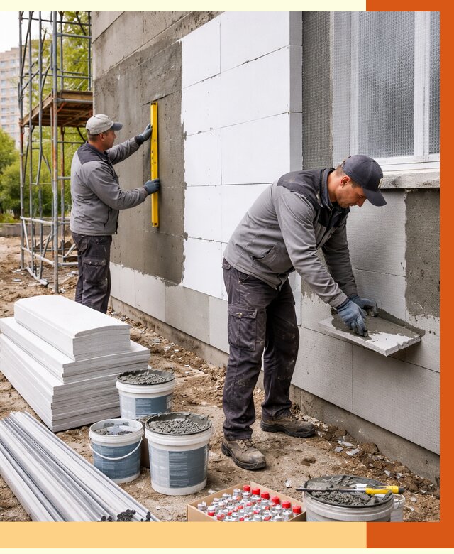 Утепление фасада и стен снаружи в Фрязино от 4362 руб. | ТепломастерФрз