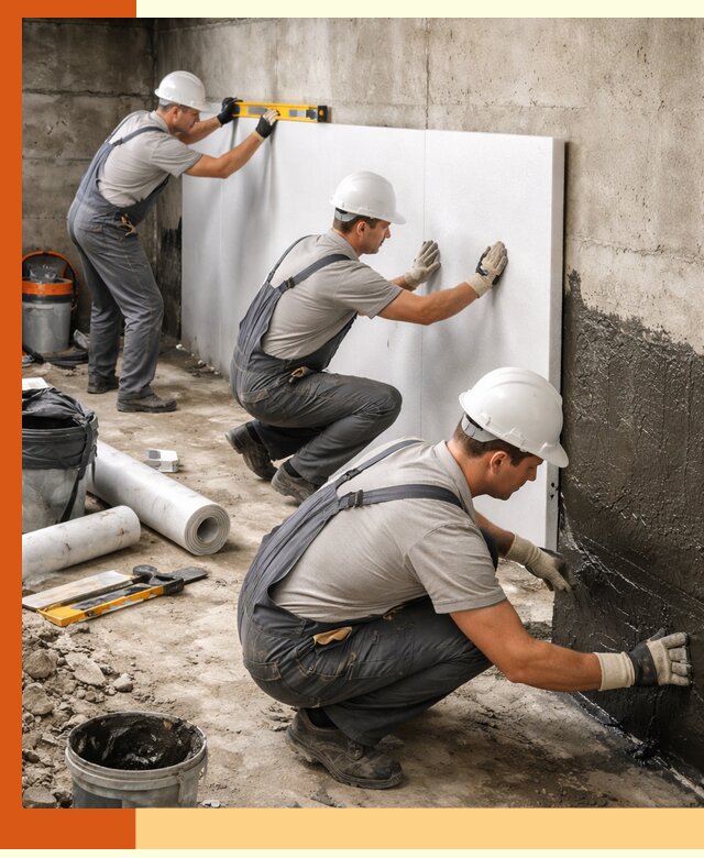 Утепление фундамента изнутри профессионально в Фрязино