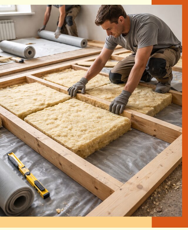 Утепление деревянного пола в Фрязино от 1558 руб./м2 под ключ | ТепломастерФрз