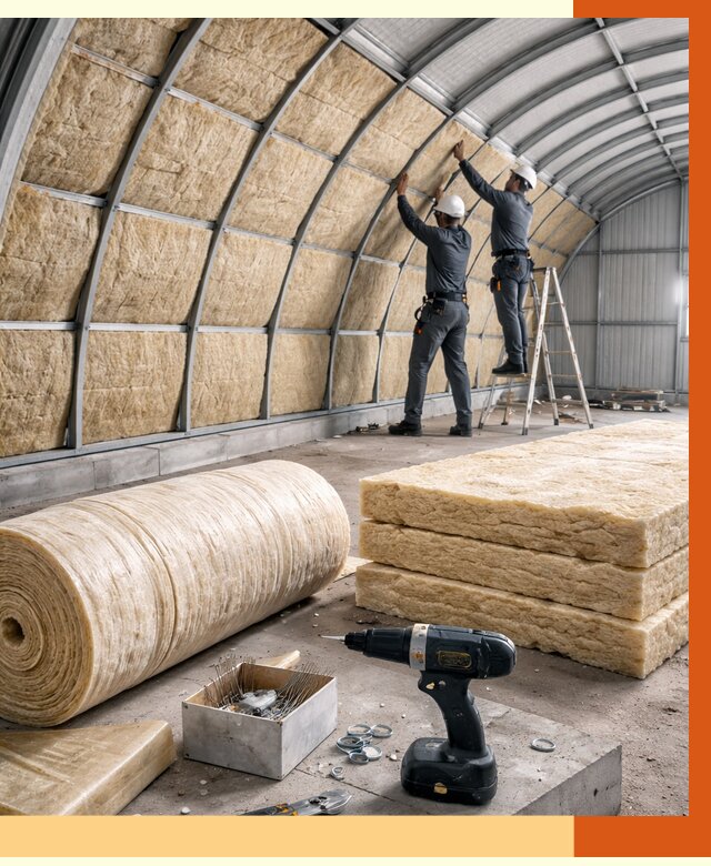 Утепление арочного ангара в Фрязино от 3323 руб./м2 под ключ | ТепломастерФрз