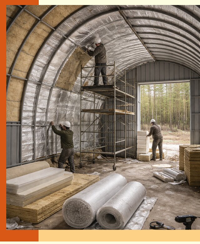 Утепление арочного ангара под ключ в Фрязино