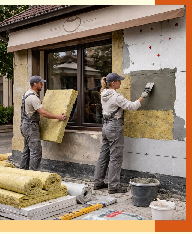 Утепление кафе в Фрязино от 4362 руб/м2 — комплексно под ключ | ТепломастерФрз