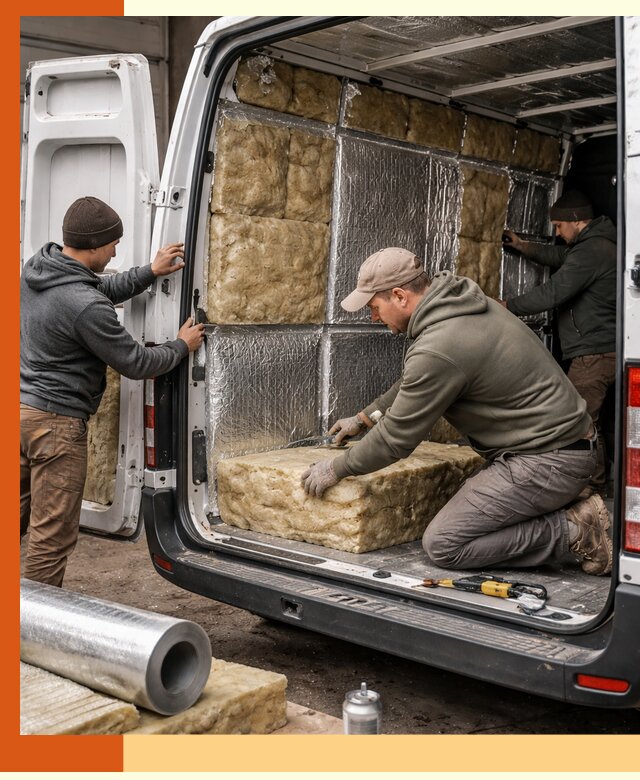 Утепление фургона в Фрязино: профессиональная теплоизоляция и шумоизоляция