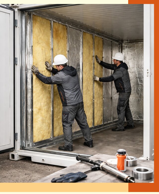 Утепление рефрижераторного контейнера в Фрязино от 46733 руб./м² | ТепломастерФрз