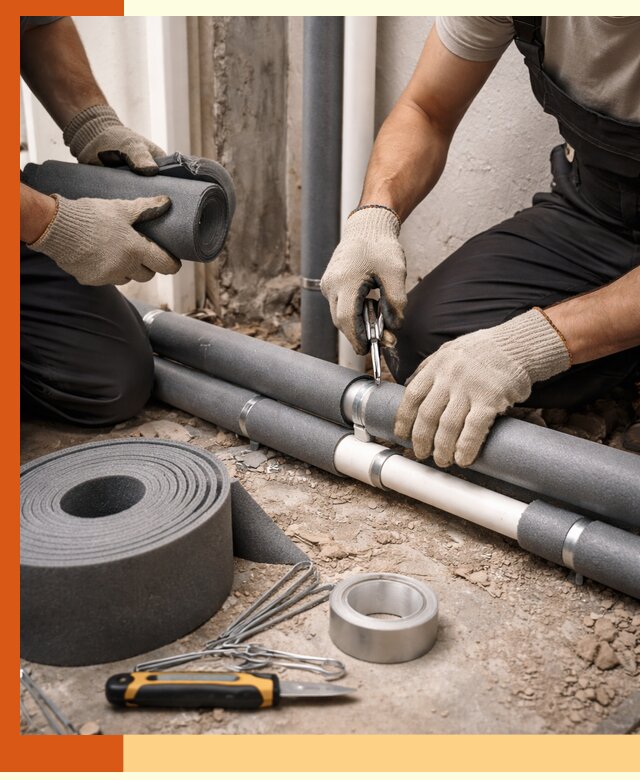 Утепление труб водоснабжения в Фрязино — монтаж и защита сети