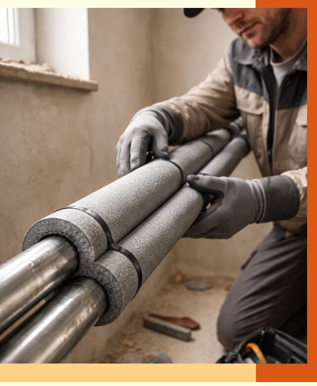 Утепление труб отопления в Фрязино от 2960 руб. за м² — услуги под ключ | ТепломастерФрз