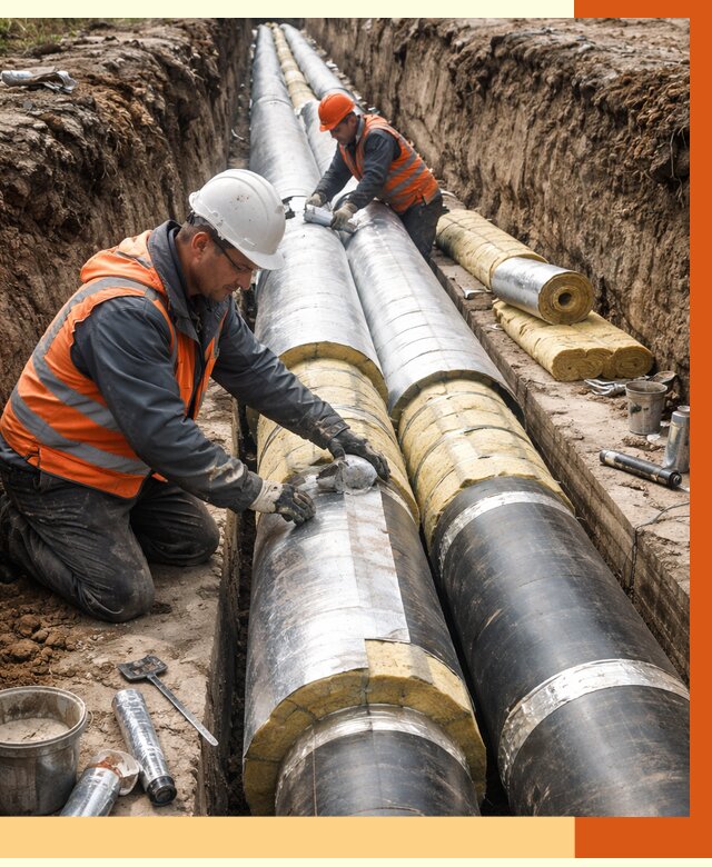 Утепление теплотрассы в Фрязино от 4673 руб./м2 — ппу и комплексная изоляция | ТепломастерФрз