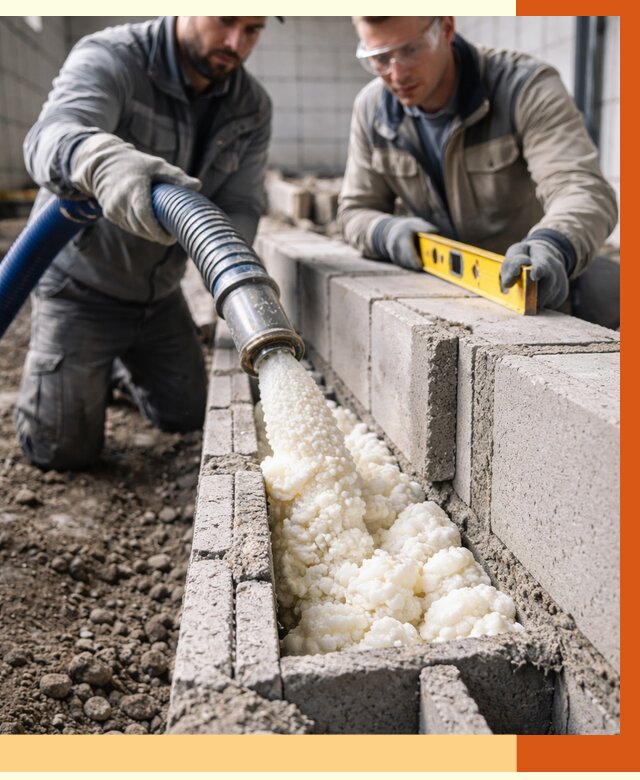 Заполнение колодцевой кладки ППУ в Фрязино от 4362 руб. за м2 | ТепломастерФрз