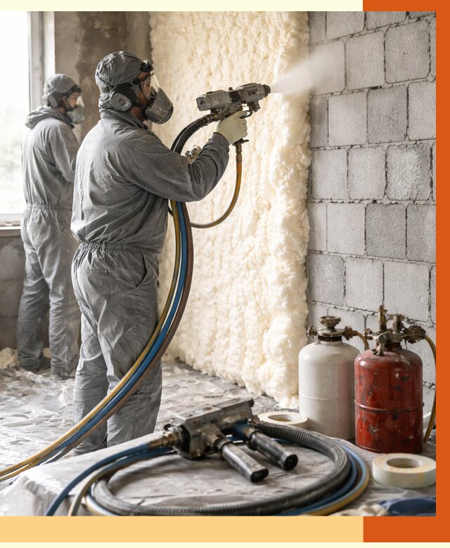 Утепление блочной стены ППУ в Фрязино от 4414 руб./м² — ТепломастерФрз