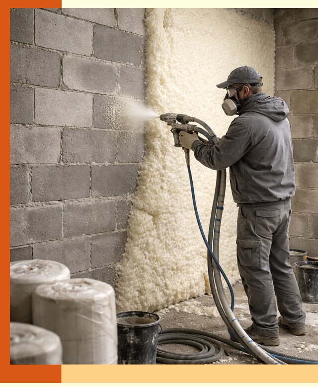 Утепление блочной стены ППУ в Фрязино качественно и надёжно