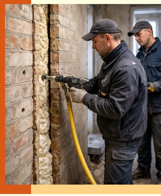 Межстеновое утепление пенополиуретаном в Фрязино