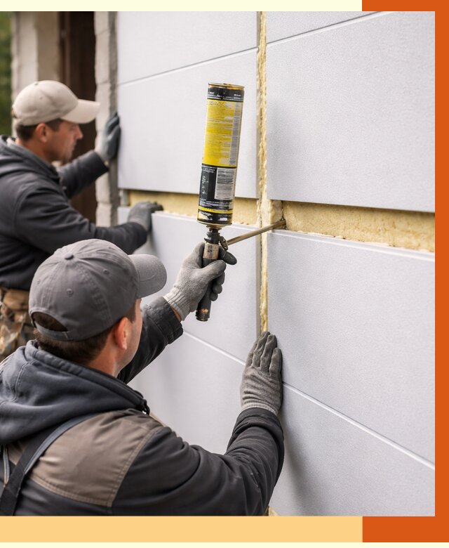 Утепление сэндвич панелей ППУ в Фрязино от 4362 руб. за м2 | ТепломастерФрз