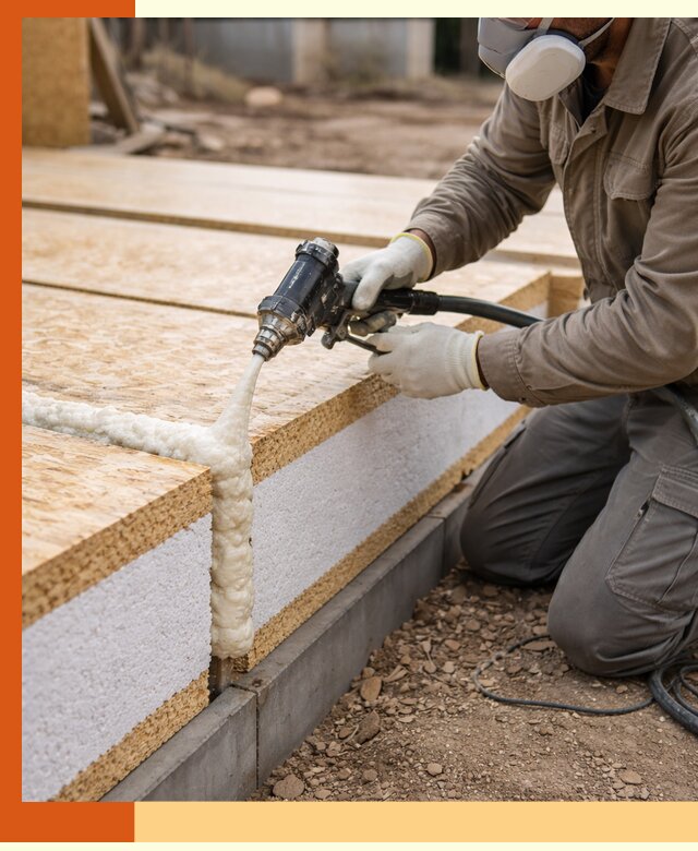 Утепление СИП-панелей пенополиуретаном (ППУ) в Фрязино