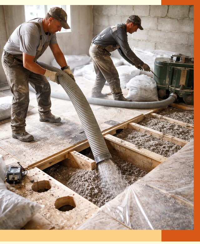 Заполнение пустот перекрытий в Фрязино от 4673 руб. под ключ | ТепломастерФрз