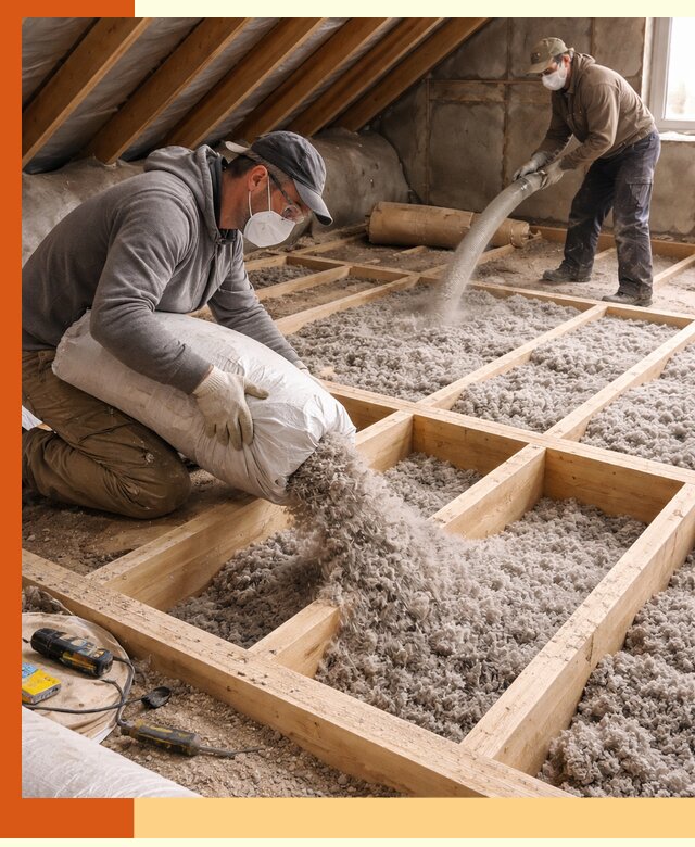 Заполнение полостей чердачного перекрытия в Фрязино качественно и надёжно