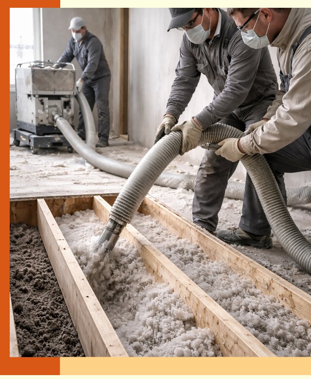 Заполнение полостей межэтажного перекрытия в Фрязино эффективно и герметично