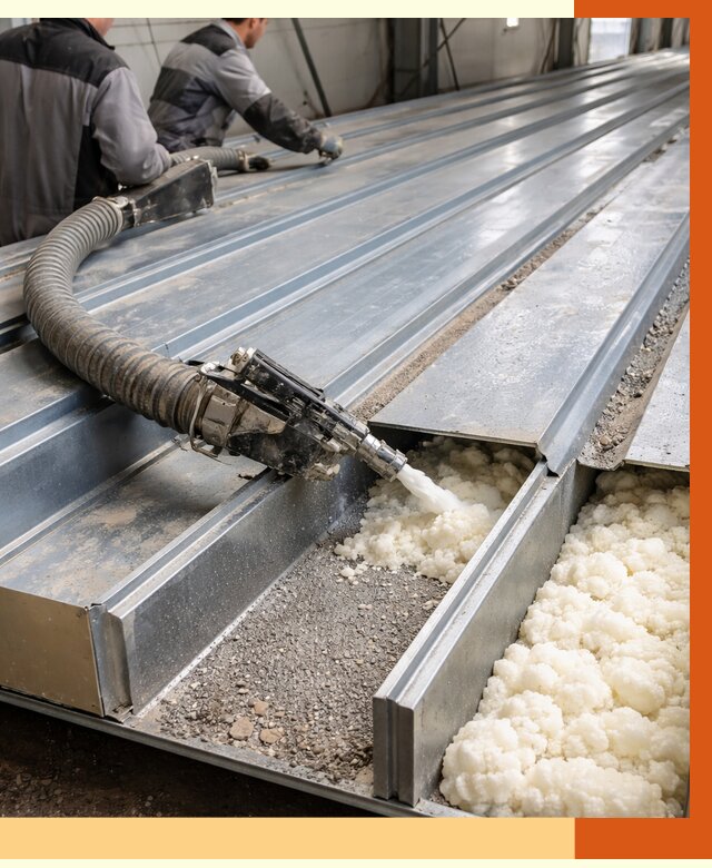 Заполнение пустот кровельных панелей в Фрязино от 7477 руб. под ключ | ТепломастерФрз