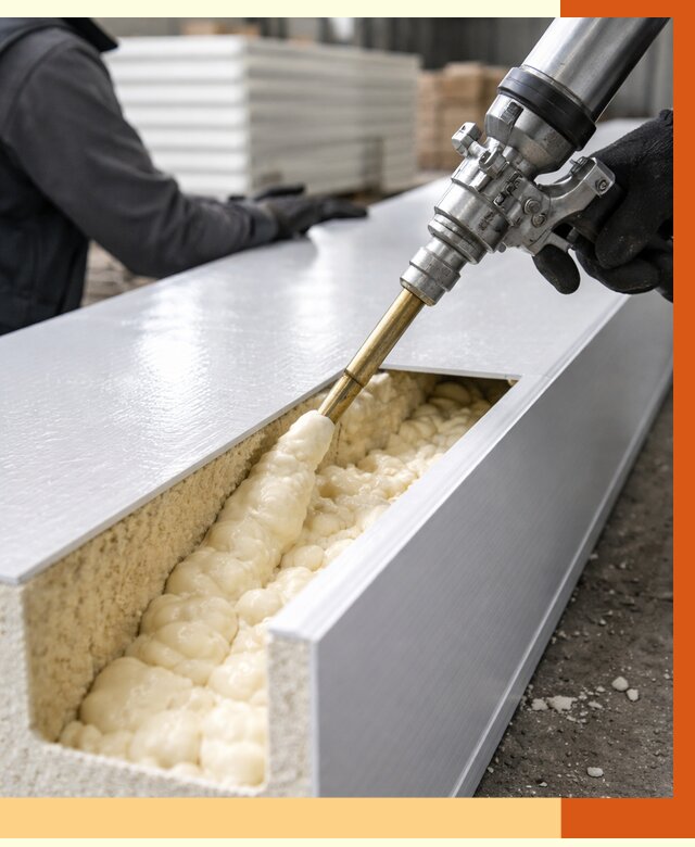 Заполнение пустот холодильных панелей в Фрязино от 7789 руб. | ТепломастерФрз