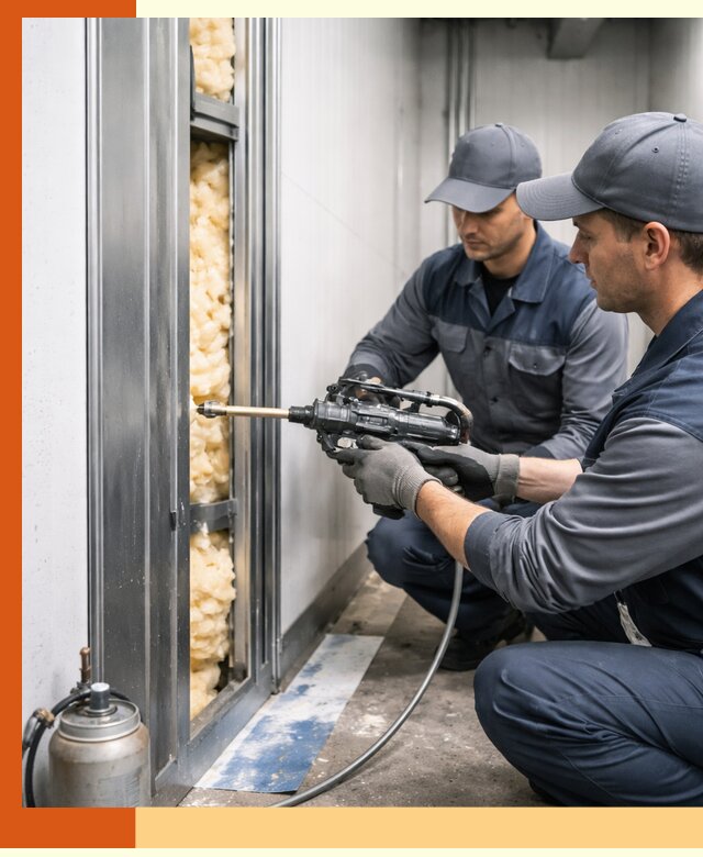 Заполнение пустот холодильных панелей в Фрязино специализированной пеной