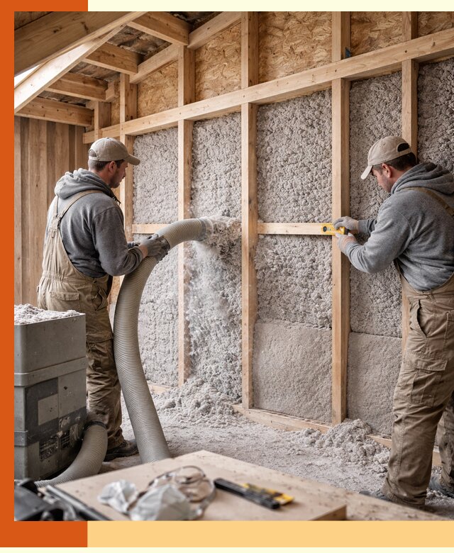 Утепление эковатой стен, потолков и перекрытий в Фрязино