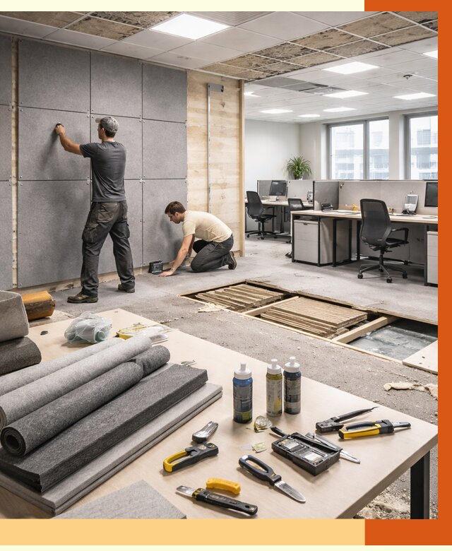 Профессиональная шумоизоляция офиса в Фрязино от 7010 руб. за м2 | ТепломастерФрз