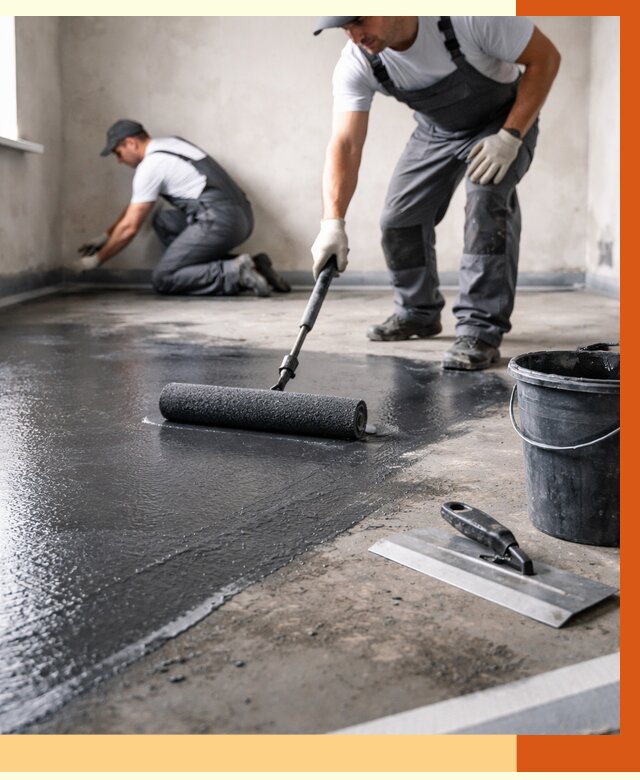 Профессиональная гидроизоляция пола в Фрязино от 8827 руб. под ключ | ТепломастерФрз