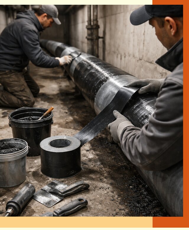 Гидроизоляция труб в Фрязино от 2596 руб. — профессиональная герметизация | ТепломастерФрз