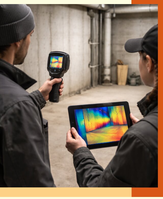 Тепловизионное обследование подвала в Фрязино от 4673 руб. — проверка гидроизоляции | ТепломастерФрз