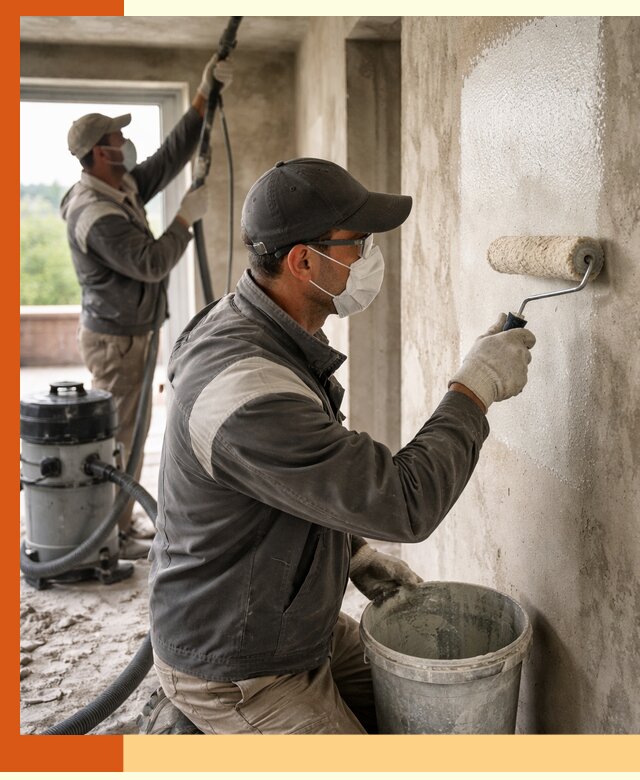 Подготовка поверхности под напыление утеплителя в Фрязино